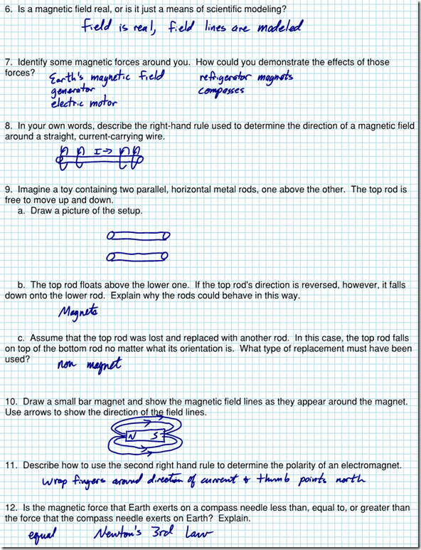 intro to magnetism worksheet answers