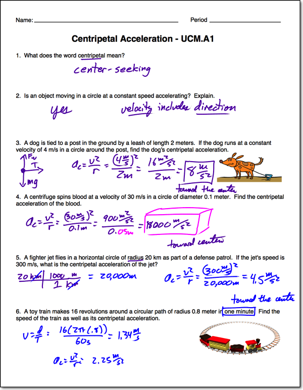 physics 12 circular motion worksheet 1 answers