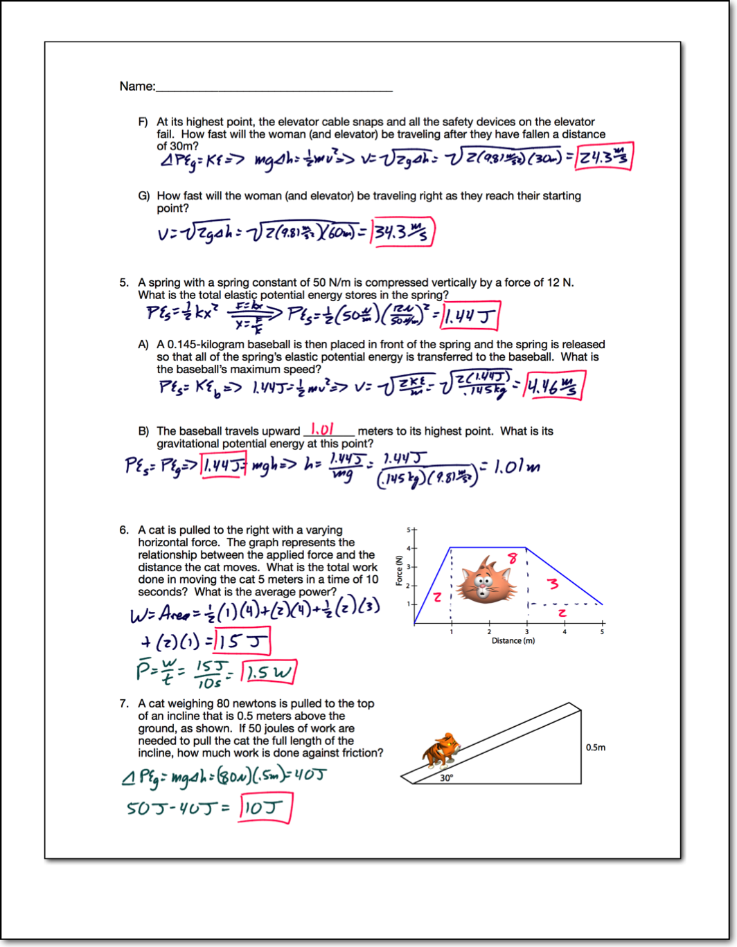 Work Energy Power Review - Regents Physics In Work Energy And Power Worksheet